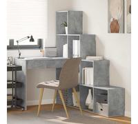 vidaXL Scrivania ad angolo Grigio cemento 101,5 x 149,5 x 149,5 cm