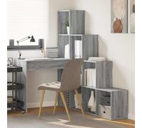 vidaXL Scrivania ad angolo Grigio sonoma 101,5 x 149,5 x 149,5 cm