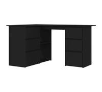 vidaXL Scrivania ad Angolo Nera 145x100x76 cm in Truciolato