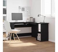 vidaXL Scrivania ad angolo Rovere nero 120 x 140 x 75 cm