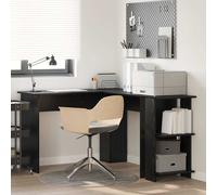 vidaXL Scrivania ad angolo Rovere Nero 140 x 113,5 x 75 cm