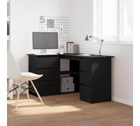 vidaXL Scrivania ad angolo Rovere nero 145 x 100 x 76 cm