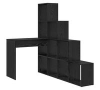vidaXL Scrivania Angolare a Forma di L per Il Tuo Ufficio in casa - Tavolo Studio in Legno Flexible Nero e Rovere, 101.5x149.5x149.5 cm. Ha Tanto Spazio per riporre Cose, è Facile da Pulire, resiste