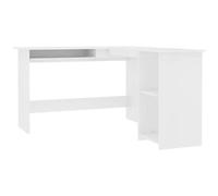 vidaXL Scrivania Angolare a L Bianca 120x140x75cm in Legno Multistrato