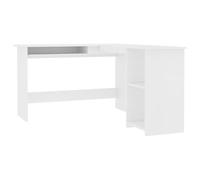 vidaXL Scrivania Angolare a L Bianca 120x140x75cm in Legno Multistrato