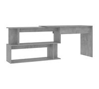 vidaXL Scrivania Angolare a L Mobile Porta PC Scrittoio Tavolo Lavoro Computer Arredi Casa Studio Ufficio Grigio Cemento 200x50x76 cm in Truciolato