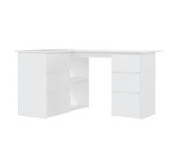 vidaXL Scrivania Angolare a L Mobile Porta PC Scrittoio Tavolo Lavoro Computer Arredi Casa Studio Ufficio Bianco 145x100x76 cm in Multistrato