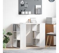vidaXL Scrivania Angolare Bianca Bianca MDF Media Storage