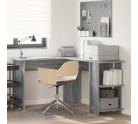 vidaXL Scrivania Angolare con Magazzino con lo scaffale Grigio Sonoma