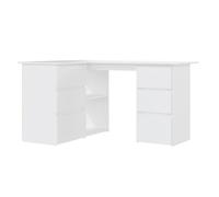 Vidaxl Scrivania Angolare In Compensato Bianco 145x100x76 Cm
