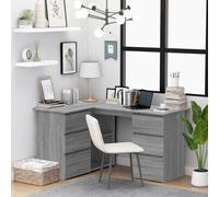 vidaXL Scrivania Angolo Grigio Sonoma 145x100x76 cm Legno Multistrato
