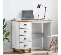vidaXL Scrivania ASKIM Bianco 95 x 40 x 75 cm Legno di pino massello