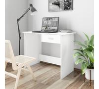 vidaXL Scrivania con Cassetto Ampio Robusta Elegante Moderna Tavolo Lavoro Porta PC Studio Ufficio Bianca 100x50x76 cm in Multistrato