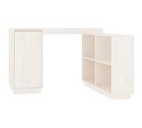 AX Scrivania Bianco Computer Minimalista Rustico Massello 110x50x75cm New 814505