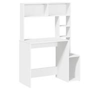 vidaXL Scrivania con Mensole Bianca 100x45x140 cm in Legno Multistrato, scrivania da Computer, scrivania autoportante, scrivania con mensole