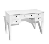 vidaXL Scrivania Bianca Tavolo Salotto Ufficio Elegante Classico con Cassetti