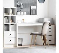 vidaXL Scrivania da Scrittura Bianca Truciolare Media Semplice