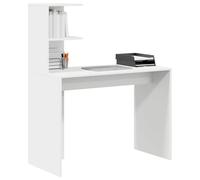 vidaXL Scrivania Bianca Bianca MDF Compatta Intarsi Decorativi