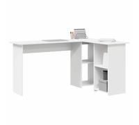 vidaXL Scrivania Computer 142 x 102 x 73 cm Bianco Legno multistrato e ingegnerizzato Media