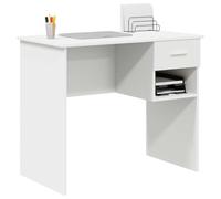 vidaXL Scrivania con Spazio di archiviazione Bianca 90x49.5x75 cm Legno ingegnerizzato