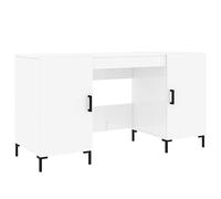 vidaXL Scrivania Bianco Lucido 140x50x75 cm in Legno Multistrato