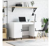 vidaXL Scrivania Bianco Lucido 140x50x75 cm in Legno Multistrato