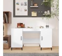 vidaXL Scrivania Bianco Lucido 140x50x75 cm in Legno Multistrato