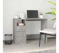vidaXL Scrivania Cassetti Grigio Cemento 102x50x76cm Legno Multistrato