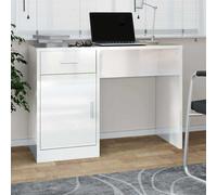 vidaXL Scrivania Cassetto Bianco Lucido 100x40x73cm Legno Multistrato