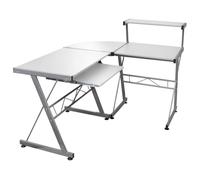 vidaXL Scrivania Computer Angolare Bianca 132x112x99 Legno Multistrato