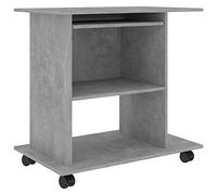 vidaXL Scrivania per Computer Grigio Cemento 80x50x75 cm in Truciolato