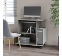 vidaXL Scrivania Computer Grigio Cemento 80x50x75 cm Legno Multistrato