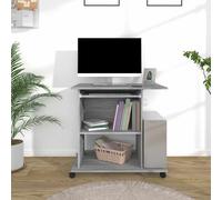 vidaXL Scrivania Computer Grigio Sonoma 80x50x75 cm Legno Multistrato