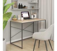 vidaXL Scrivania Computer Nera e Rovere 110x60x70cm Legno Multistrato