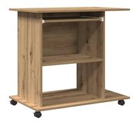 vidaXL Scrivania Computer Rovere Artigianale Legno Multistrato, scrivania dell'ufficio, scrivania, scrivania di Lavoro, scrivania