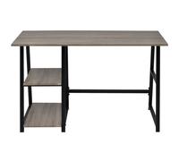 vidaXL Scrivania con 2 ripiani grigio e rovere