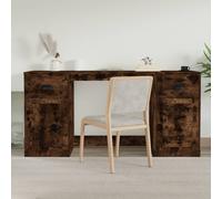 vidaXL Scrivania con Armadietto Rovere Fumo in Legno Multistrato