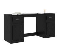 vidaXL Scrivania con armadio con cassetto in rovere nero, 154,5 x 50 x 75 cm, scrivania moderna, salvaspazio, ergonomica, mobili stilish, postazione compatta per la casa