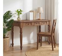 vidaXL Scrivania con Cassetti 117x57x75 cm in Legno Massello di Mogano