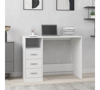 vidaXL Scrivania con Cassetti Bianca 102x50x76 cm in Legno Multistrato