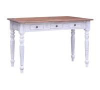 vidaXL Scrivania con Cassetti Bianca 117x57x75 cm Massello di Recupero