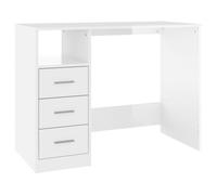 Vidaxl Scrivania con cassetti Compensato bianco lucido 102x50x76 cm