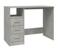 Vidaxl Scrivania Con Cassetti Compensato Grigio Cemento 102x50x76 Cm