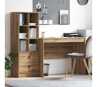 vidaXL Scrivania con cassetto 2 pcs Rovere artigianale