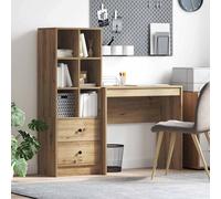 vidaXL Scrivania con cassetto 2 pcs Rovere artigianale