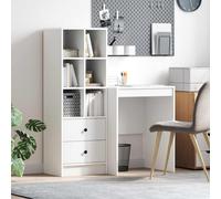 vidaXL Scrivania con cassetto con lo scaffale 2 pcs Bianco