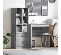 vidaXL Scrivania con cassetto con lo scaffale 2 pcs Grigio Sonoma
