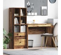 vidaXL Scrivania con cassetto con lo scaffale 2 pcs Legno vecchio