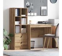 vidaXL Scrivania con cassetto con lo scaffale 2 pcs Rovere artigianale