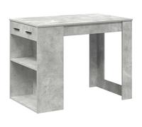 vidaXL Scrivania con Cassetto Ripiano Grigio Cemento Legno Multistrato